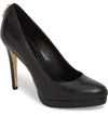 Michael Michael Kors Antoinette Platform Pumps With Padlock Detail In Black