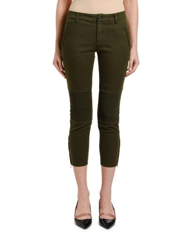 N°21 Army Crop Skinny Pants In Dark Green