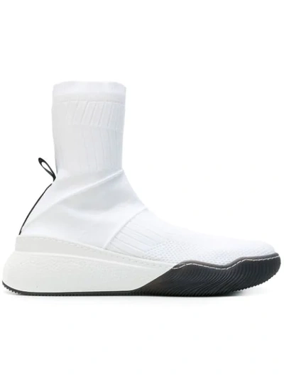 Stella Mccartney Ssense Exclusive White Loop Sock Sneakers