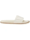 Fendi Rubber Slide Sandals W/ Raised Logo Detail In White