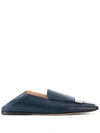 Sergio Rossi Slip-on Logo Plaque Loafers In Blue