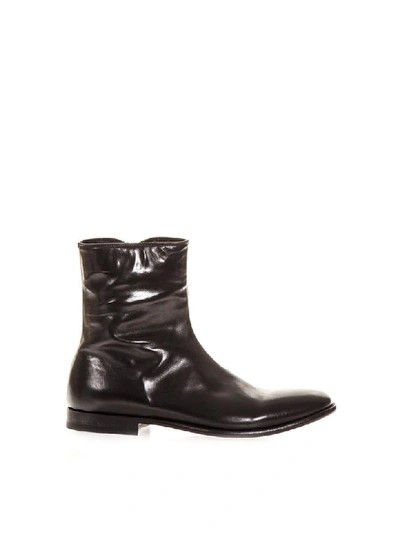 Alexander Mcqueen Black Polished Boots In Leather