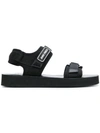 Ami Alexandre Mattiussi Touch-strap Open-toe Sandal In Black