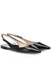 Jimmy Choo Erin Leather Slingback Ballet Flats In Black