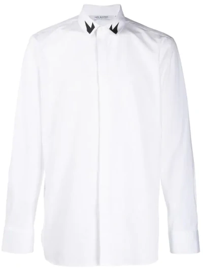 Neil Barrett Printed Collar Shirt In White