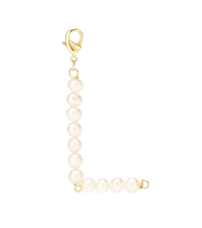 Timeless Pearly Letter L Pearl-embellished Charm In Gold