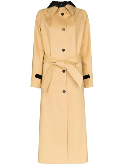 Kassl Editions Cotton-blend Shell Trench Coat In Brown