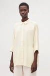 Cos Draped Wide-fit Shirt In White