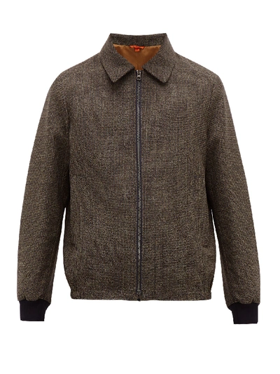 Barena Venezia Olivio Houndstooth-cotton Blouson Jacket In Brown