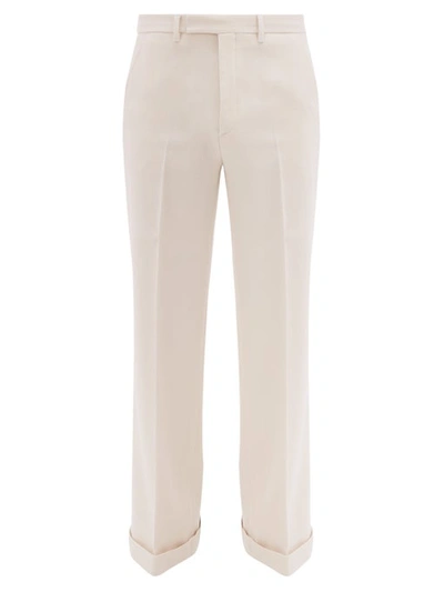 Gucci Flared Wool-felt Trousers In Ivory Felt