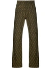 Fendi Men's Ff Jacquard Straight-leg Jeans In Neutrals