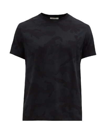 Valentino Camouflage-print Cotton-jersey T-shirt In Black