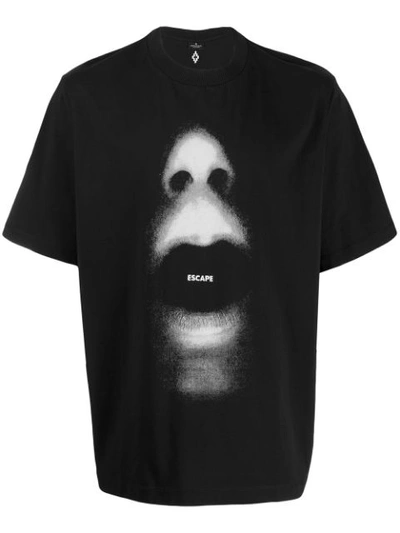 Marcelo Burlon County Of Milan Oversized Mouth-print Cotton T-shirt In Black