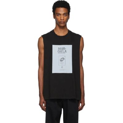 Maison Margiela Logo-printed Cotton-jersey Tanks Top In 900 Black