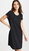 Skin Oksana Cap-sleeve Sleepshirt In Black