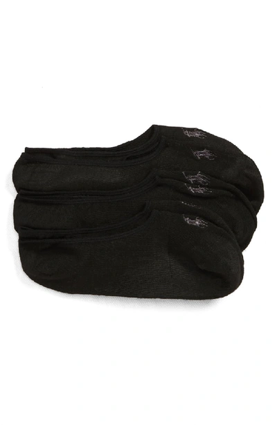 Polo Ralph Lauren Supersoft Liner Socks - Pack Of 3 In Black