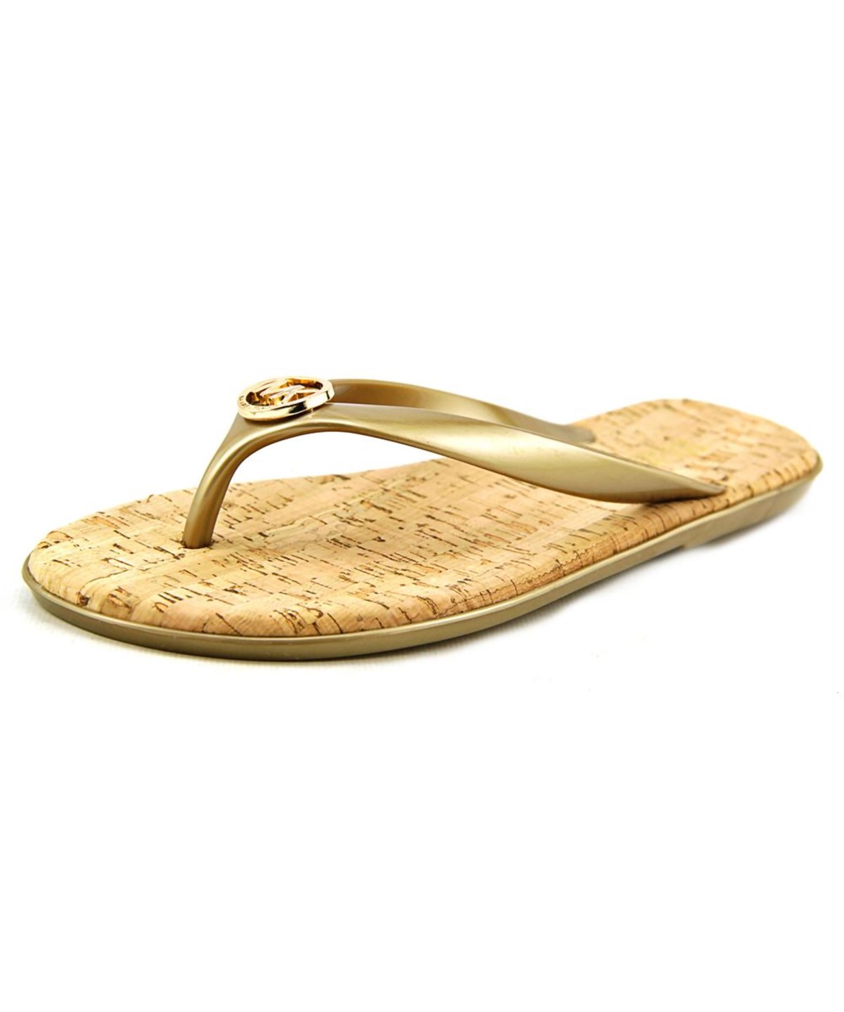 mk gold flip flops