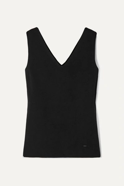 Akris Double V-neck Stretch Silk Tank In Black