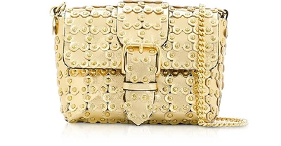 Red Valentino Flower Puzzle Golden Leather Crossbody Bag