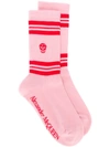 Alexander Mcqueen Socken Mit Totenkopf-stickerei In 5974 Pink/ Red