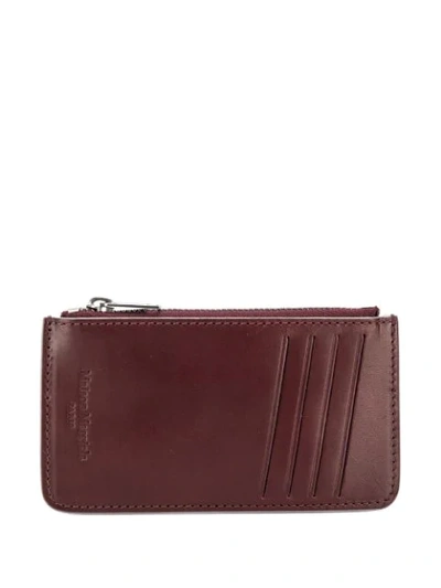 Maison Margiela Zipped Wallet In Red