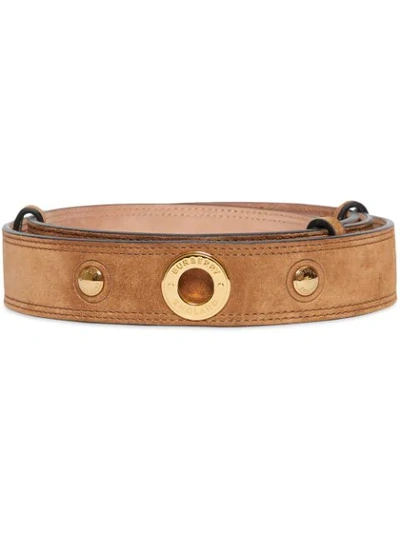 Burberry Triple Stud Leather Belt In Brown