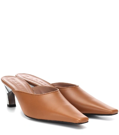 Marni Leather Mules In Brown