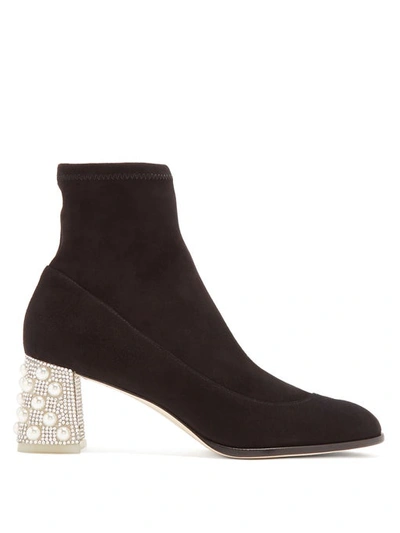 Sophia Webster Felicity Crystal-embellished Suede Ankle Boots In Black