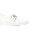 Lanvin Square Buckle Sneaker In White