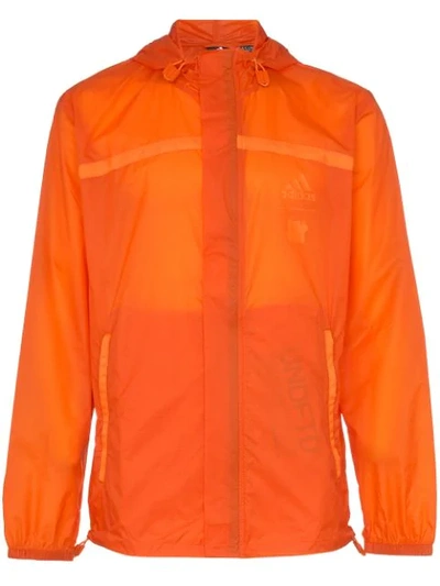 Adidas Originals Adidas X Undefeated Hooded Zip-up Jacket In Orange