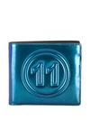 Maison Margiela Bi-fold '11' Wallet In H5256 Metallic Blue