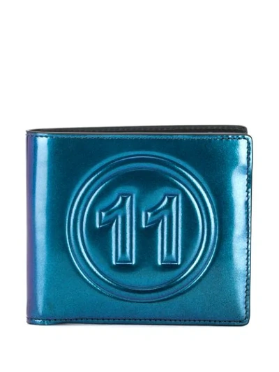 Maison Margiela Bi-fold '11' Wallet In H5256 Metallic Blue