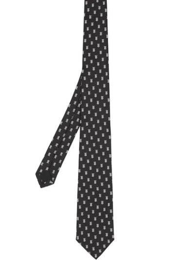 Burberry Classic Cut Monogram Motif Silk Jacquard Tie In Black