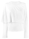 Mm6 Maison Margiela Layered Jersey Top In White