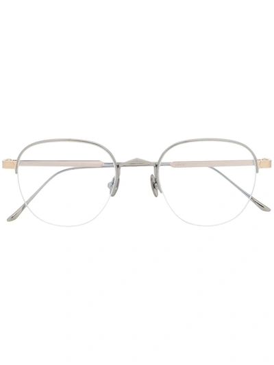 Cartier Round Frame Glasses In Metallic