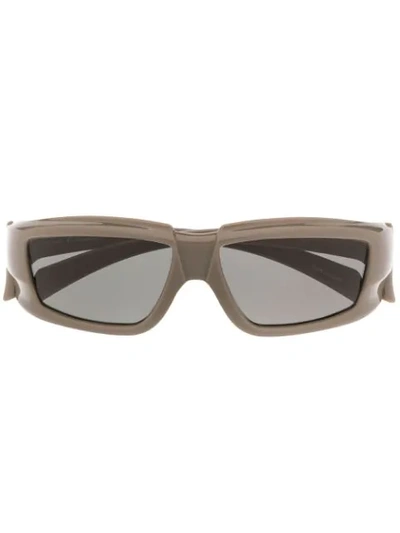 Rick Owens Square Tinted Sunglasses In Neutrals