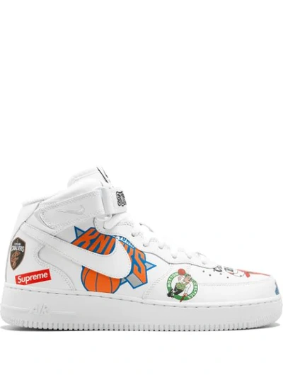Nike X Supreme X Nba X Air Force 1 Mid 07 Sneakers In White
