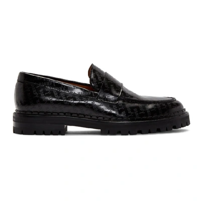 Lanvin Black Goth Logo Print Loafers In 10 Black