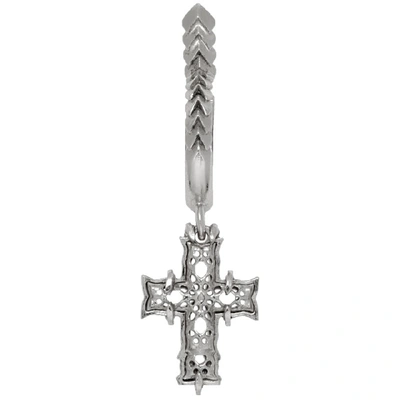 Emanuele Bicocchi Silver Tiny Cross Earring