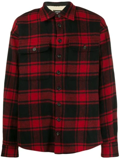 Dsquared2 Plaid Long-sleeve Shirt In Red