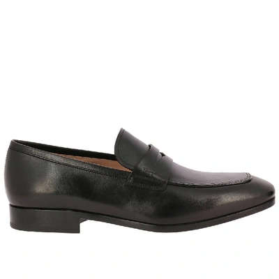 Ferragamo Men's Gancini-embossed Leather Loafer, Black (nero)