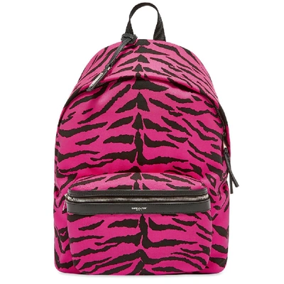 Saint Laurent Zebra City Backpack In Pink