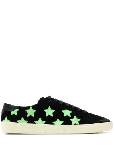 Saint Laurent Court Classic Sl/06 Star Print Sneakers In Black & Green