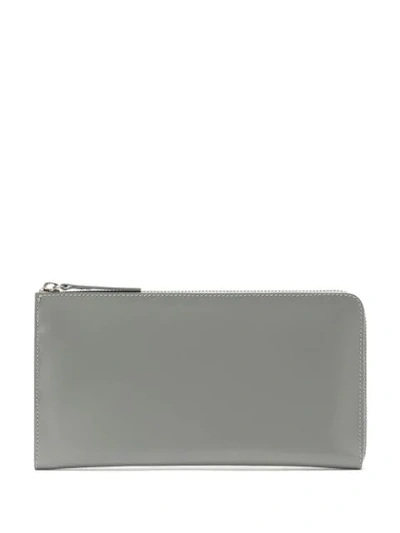 Sarah Chofakian Leather Wallet In Grey