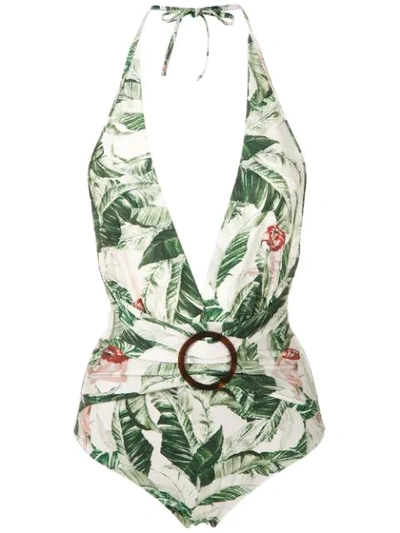 Adriana Degreas Printed Swimsuit In Green