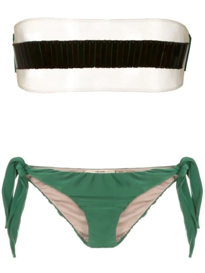 Adriana Degreas X Cult Gaia Strapless Bikini Set In Green