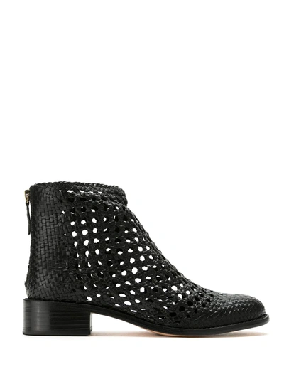 Sarah Chofakian Teca Leather Boots In Black