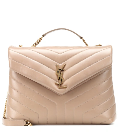 Saint Laurent Loulou Monogram Medium Shoulder Bag In Beige