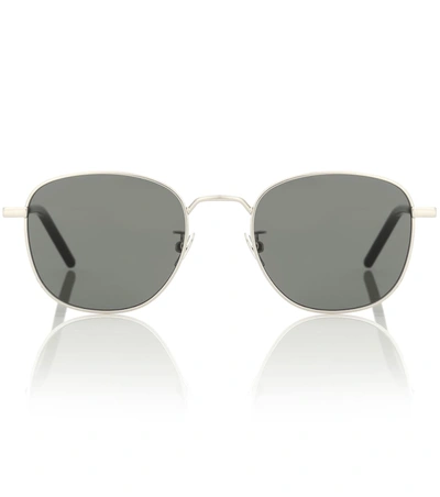Saint Laurent New Wave Sl 209 Metal Sunglasses In Silver