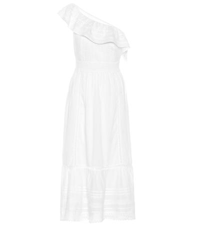 Velvet Coco One-shoulder Cotton Midi Dress In White